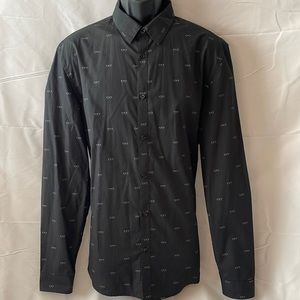 H&M Long Sleeve Sunglass Print Button Down Dress Shirt Size L